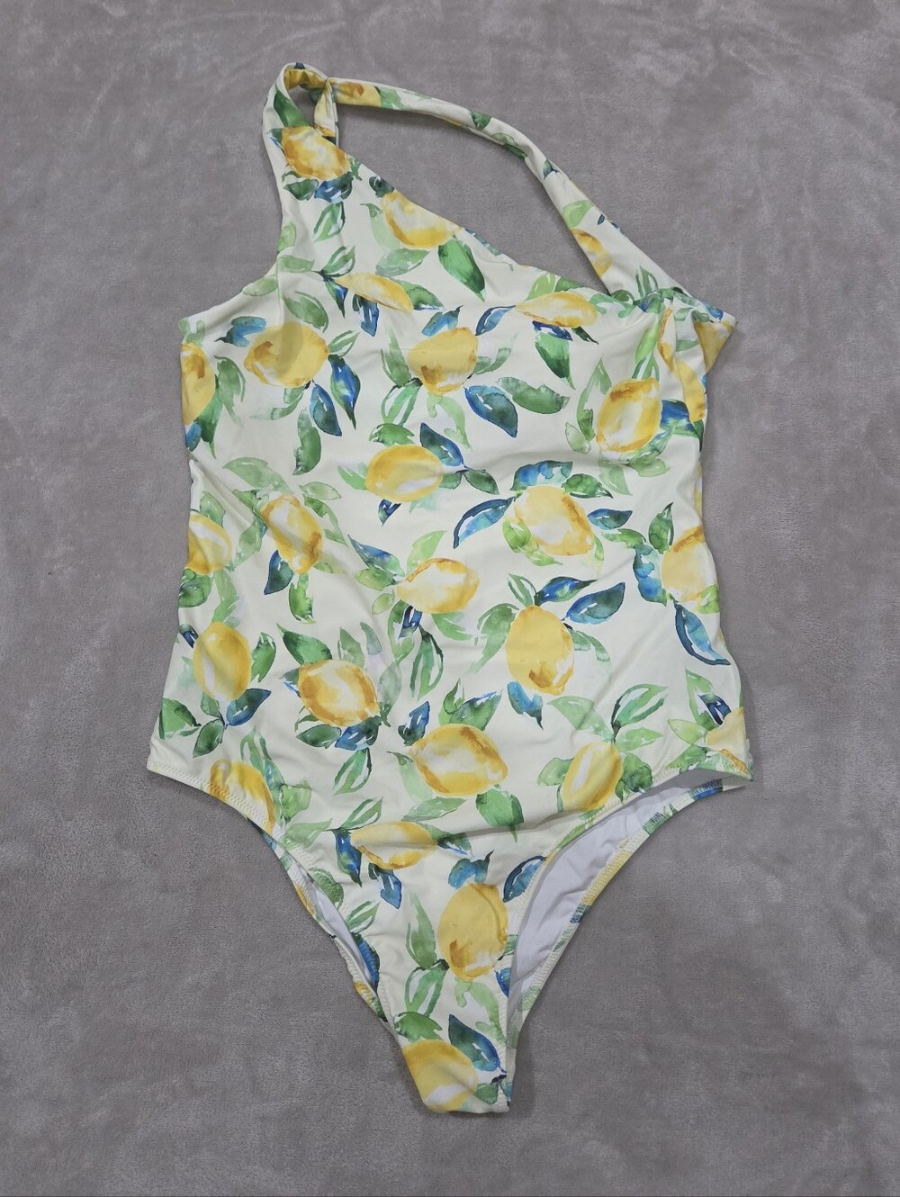 Summersalt Lemon Print One Strap Swimsuit
